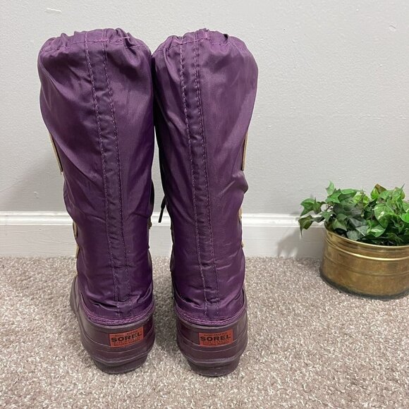 Sorel Vintage Snowlion Snow Boots Purple Waterproof Removable Insulation Size 6 - Picture 6 of 8